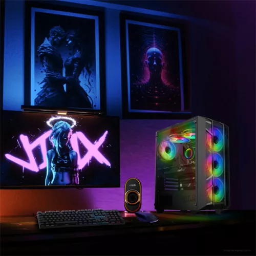 Spirit of Gamer Számítógépház - REBEL NX Black (fekete, ablakos, 4x12cm ventilátor, alsó táp,  ATX, 1xUSB3.0, 2xUSB2.0)