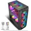 Spirit of Gamer Számítógépház - REBEL XT Black (fekete, ablakos, 4x12cm ventilátor, alsó táp,  ATX, 1xUSB3.0, 2xUSB2.0)