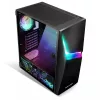 Spirit of Gamer Számítógépház - CLONE 4 Black (fekete, ablakos, 2x12cm ventilátor, alsó táp,  ATX, 1xUSB3.0, 2xUSB2.0)