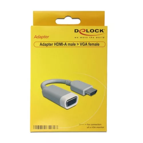 Delock Átalakító - 65469 (HDMI-A -> VGA, apa/anya, FullHD, szürke)