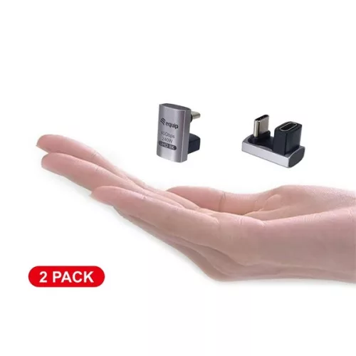Equip Átalakító - 133477 (USB-C 4 -> USB-C 4 átalakító, apa/anya, fekete) 2db/csomag