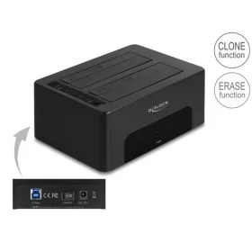   Delock USB Dokkoló állomás - 64187 (2X SATA HDD/SSD számára klónozó és törlő funkcióval)