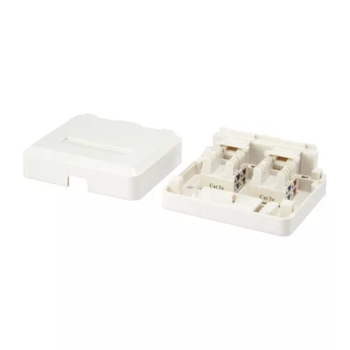 Equip Keystone Fali aljzat - 125124 (2 port, Cat5e/Cat6/Cat6A, árnyékolatlan, porvédő, fehér)
