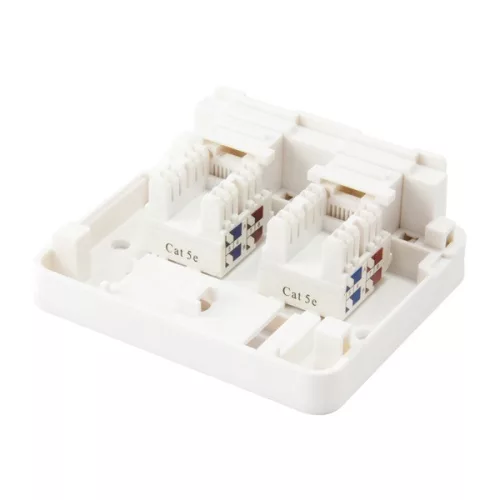 Equip Keystone Fali aljzat - 125124 (2 port, Cat5e/Cat6/Cat6A, árnyékolatlan, porvédő, fehér)