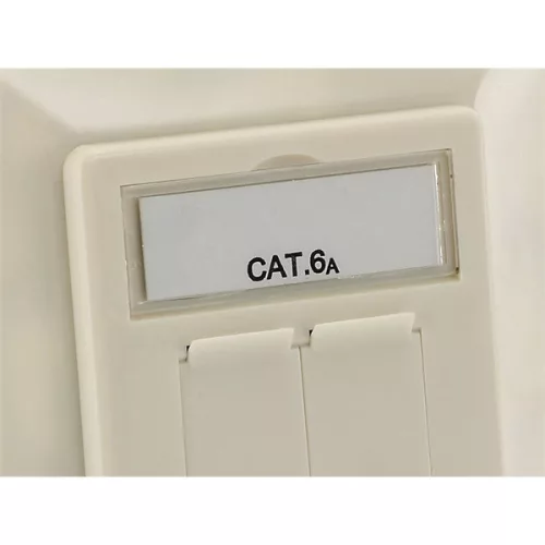 Equip Keystone Süllyeszthető csatlakozó aljzat - 125775 (2 port, Cat6A, STP, 80x80mm, fehér) 5db/csomag