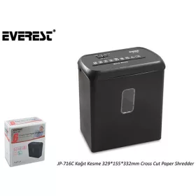   Everest Iratmegsemmisítő - JP-716C (bankkártya vágás, Cross cut, 2 m/min, 329*155*332mm, 11 liter, fekete)