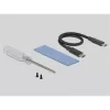 Delock HDD Ház - 42600 (M.2 NVME PCIe SSD(2280, 2260, 2242, 2230) -> USB 10Gbps (USB3.1 Gen2) USB Type-C anya)