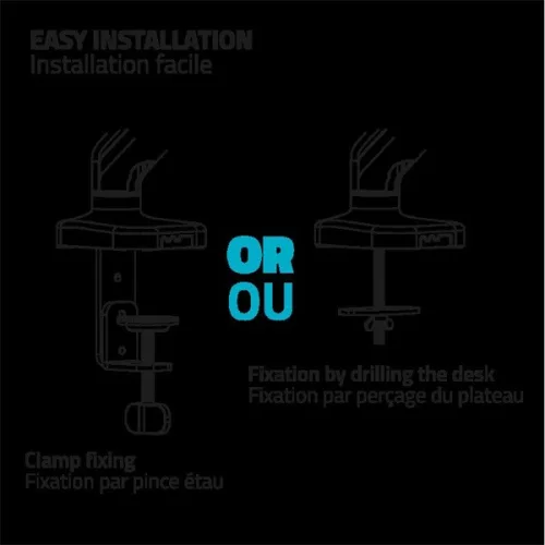 Advance Monitor Asztali konzol - Ergomount Single (17-32", Max.: 9kg, dönthető, forgatható, gázrugó, fekete)