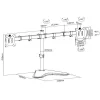 Equip Monitor Asztali konzol - 650123 (17"-32",2 monitor,dönthető, forgatható, Max.: 2x 8kg, fekete)