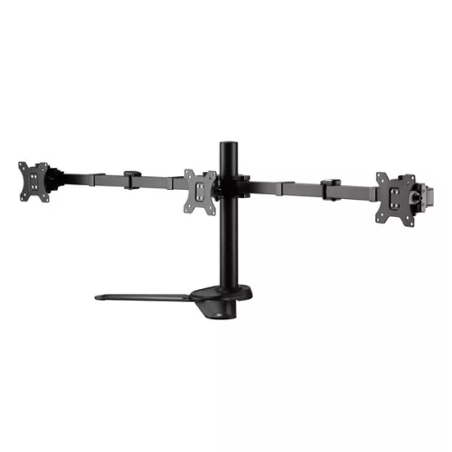 Equip Monitor Asztali konzol - 650125 (17"-27",3 monitor,dönthető, forgatható, állítható magasság, Max.: 3x 7kg, fekete)