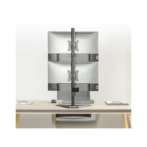 Equip Monitor Asztali állvány - 650128 (17"-32", 2 monitor, dönthető, forgatható, állítható magasság, Max.:2x9kg,fekete)