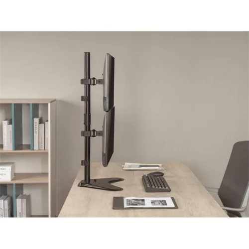 Equip Monitor Asztali állvány - 650128 (17"-32", 2 monitor, dönthető, forgatható, állítható magasság, Max.:2x9kg,fekete)