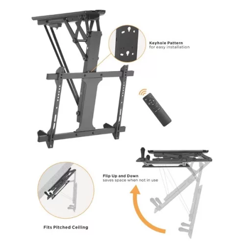 Equip TV Mennyezeti konzol - 650329 (32"-70", motoros, dönthető, Max.: 35kg, fekete)