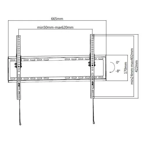 Equip TV Fali konzol - 650334 (37"-70", Max.: 35kg, dönthető, fekete)