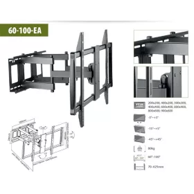   SUNNE (60-100-EA) TV fali konzol dönthető, forgatható, 60"-100"