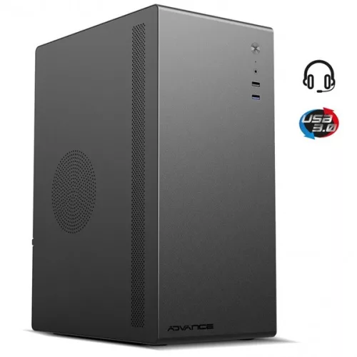 Advance Számítógépház - OPTIMA Black (MicroATX, USB2.0+USB3.0, fekete)