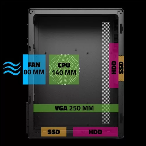 Advance Számítógépház - OPTIMA Black (MicroATX, USB2.0+USB3.0, fekete)