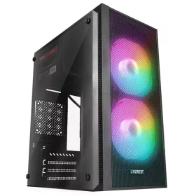   Everest Számítógépház - MINION Mesh PEAK 300W (fekete; 2x12cm LED venti, Micro ATX / MINI-ITX, 300W táp)