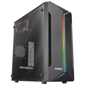   Everest Számítógépház - SABER RGB Peak 250W (fekete; Micro ATX / MINI-ITX, 250W táp, 2xUSB2.0 )