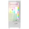 Rampage Számítógépház - CALIBRE (fehér; üveg; mATX; alsó táp; 3x120mm RGB, 1xUSB3.0 + 2xUSB2.0)