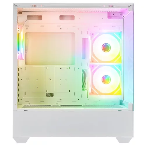 Rampage Számítógépház - CALIBRE (fehér; üveg; mATX; alsó táp; 3x120mm RGB, 1xUSB3.0 + 2xUSB2.0)
