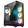 Rampage Számítógépház - HYDRA V4 (fekete; üveg; ATX; alsó táp; 4x120mm RGB, 1xUSB3.0 + 2xUSB2.0)