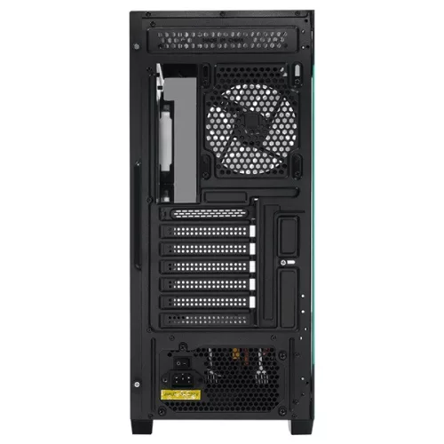 Rampage Számítógépház - HYDRA V4 (fekete; üveg; ATX; alsó táp; 4x120mm RGB, 1xUSB3.0 + 2xUSB2.0)