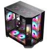 Rampage Számítógépház - NOVA (fekete; üveg; ATX; 9,17" TFT kijelző, 7x120mm RGB, 1xUSB3.0 + 1xUSB2.0)