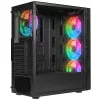 Rampage Számítógépház - PLAID V1 (fekete; üveg; ATX; alsó táp; 4x120mm RGB, 1xUSB3.0 + 2xUSB2.0)