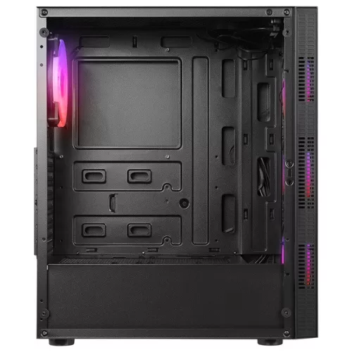 Rampage Számítógépház - PLAID V1 (fekete; üveg; ATX; alsó táp; 4x120mm RGB, 1xUSB3.0 + 2xUSB2.0)