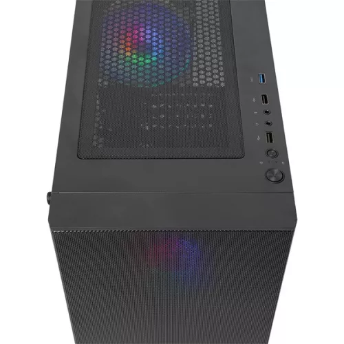 Everest Számítógépház -  PRIVATE (fekete; plexi; mATX; alsó táp; 1xUSB3.0 + 2xUSB2.0, I/O; porszűrő)