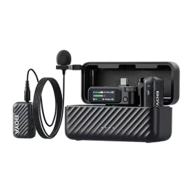   BOYA Mikrofon - BOYAMIC 2-01 (Vezeték nélküli, zajszűrés, fekete, USB-C, 3,5mm, 2 db csíptetős mikrofon)