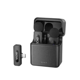   BOYA Mikrofon - BY-V30 (Vezeték nélküli, fekete, 2TX+1RX, USB-C)