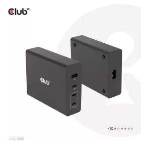   Club 3D Hálózati Adapter - CAC-1906 (132W GaN, 2x USB-A, 2x USB-C, PD3.0, 4 csatlakozó)