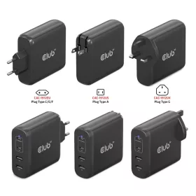   Club 3D Hálózati Adapter - CAC-1912EU (100W GaN, 2x USB-A, 2x USB-C, PD3.0, 4 csatlakozó)