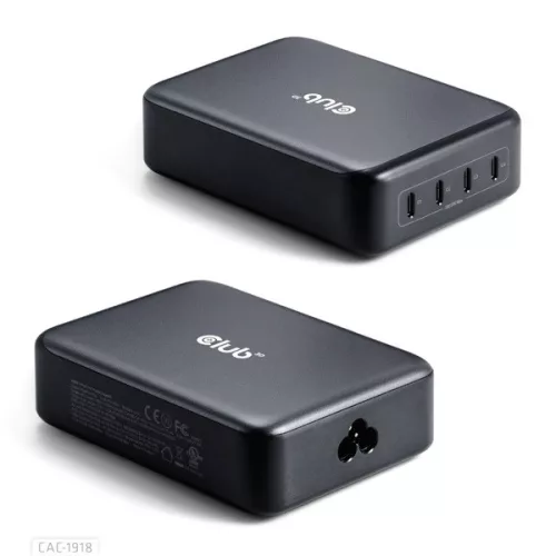 Club 3D Hálózati Adapter - CAC-1918 (240W GaN, 4x USB-C, PD3.1, 4 csatlakozó)