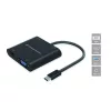 Conceptronic Notebook Dokkoló - DONN09B (USB-C to HDMI+VGA+USB-A+AUX, fekete)