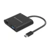 Conceptronic Notebook Dokkoló - DONN09B (USB-C to HDMI+VGA+USB-A+AUX, fekete)