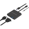 Conceptronic Notebook Dokkoló - DONN09B (USB-C to HDMI+VGA+USB-A+AUX, fekete)