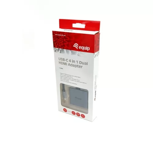 Equip Notebook Dokkoló - 133484 (Bemenet: USB-C, Kimenet: USB-C PD:100W/2x HDMI/VGA/USB3.0)