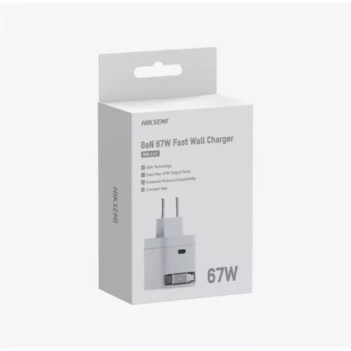 Hikvision HIKSEMI Telefon töltő - 1db USB-C, USB-C kábel, 67W, EU plug