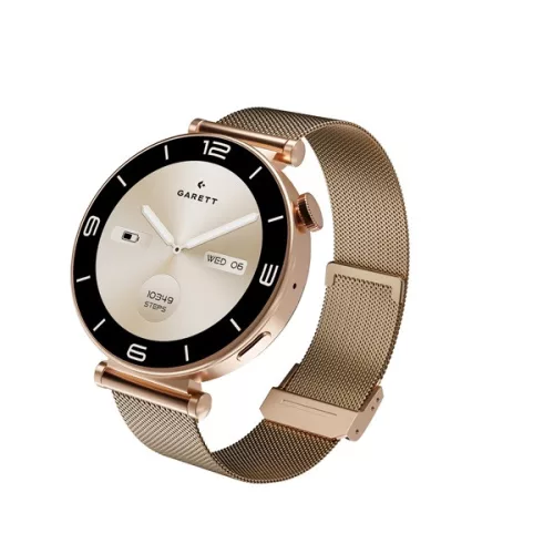 GARETT Női Okosóra - Rose Gold Mesh acél