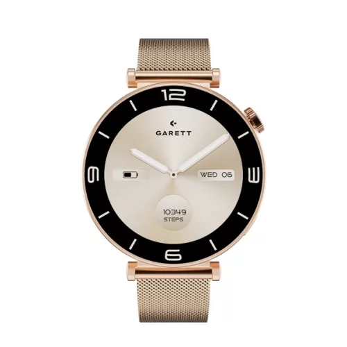 GARETT Női Okosóra - Rose Gold Mesh acél