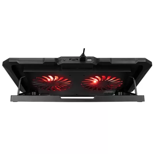 Rampage Notebook Hűtőpad 17"-ig - AD-RC12 GAMEZONE (2*12cm venti, 100rpm, RGB LED) Fekete