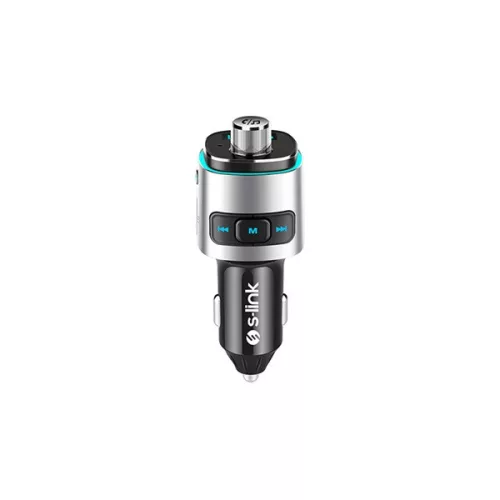 S-Link FM Transmitter - SL-BT225 RAINBOW Bluetooth  (BT5.0; Dual USB, MicroSD, 3A USB gyorstöltő, RGB)