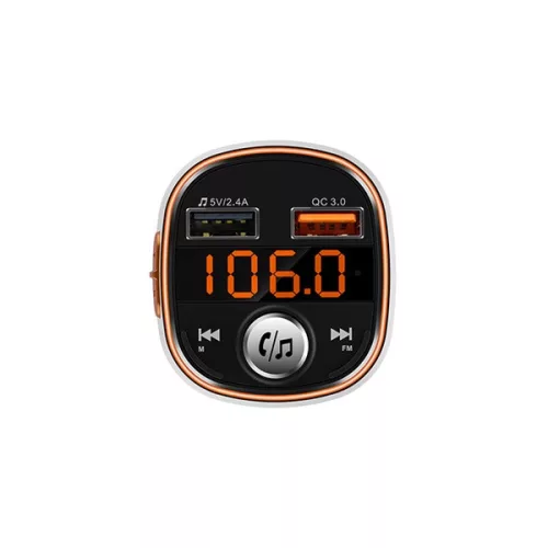 S-Link FM Transmitter - SL-BT235 Rainbow Bluetooth  (BT5.0; Dual USB, 3A USB gyorstöltő, RGB)