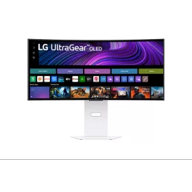   LG Monitor 34" - 34GX90SA-W (OLED; Ívelt, 21:9; 3440x1440; <1ms; 275cd; 240Hz, HDMIx2, BT, DP; USB; HDR; Áll.mag. Spkr)