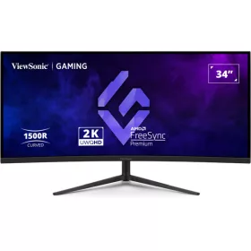   ViewSonic Monitor 34" - VX3418C-2K (VA, 21:9, 2K, 180Hz, 1ms, 250cd/m2, HDMI, DP, VESA, SPK, ívelt)