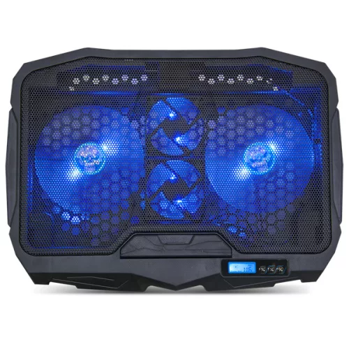 Spirit of Gamer Notebook Hűtőpad 17"-ig - AIRBLADE 600 Blue (15dB; max. 95,14 m3/h; 2x12cm, LED, 2xUSB2.0)