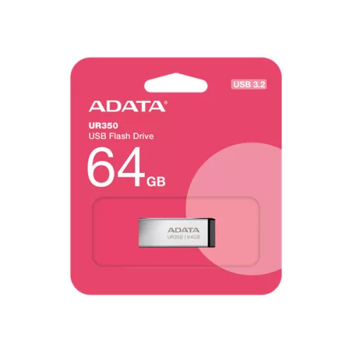 ADATA Pendrive - 64GB UR350 (USB3.2, víz és porálló, fekete)